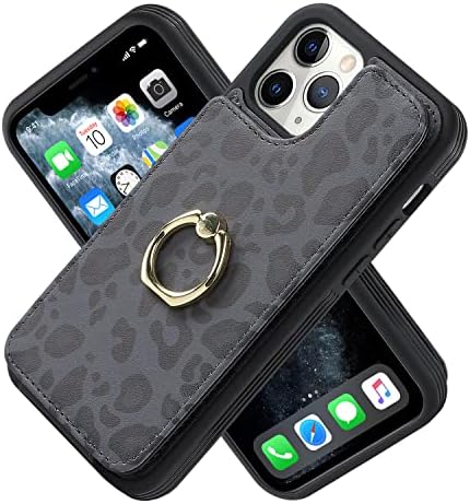 Lipvina Калъф за iPhone 11 Pro Max с държач за карти за жени, една Чанта-портфейл за телефон iPhone 11 Pro Max, Подставка-пръстен, Отделения за кредитни карти, Симпатичен калъф за телефон от изкуствена кожа с RFID заключване