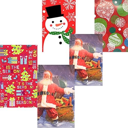Коледен Празничен Дядо Коледа Орнамент Средни и Големи Подарък кутии (комплект от 5 подарък кутии)