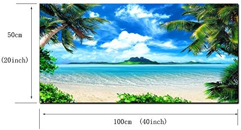 DZL Art S72750 Платно Стенно Изкуство Океанските Вълни Кокосови Палми на Пясъчния Плаж, Морски Пейзаж Пейзаж Живопис Природа Картина за Спални Домашен Офис Декора на Стените