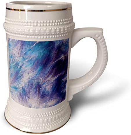 Триизмерен образ Подобен на Мрамор Смес Лилаво и синьо Абстрактна живопис - чаша за стейна на 22 унция (stn_353322_1)