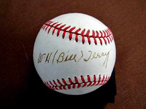 Уилям Бил Тери .400 Нападателите на Ню Йорк Джайентс Копито Подписаха Auto в Онл Бейзбол Jsa - Бейзболни топки с автографи