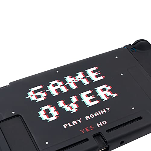 Калъф BelugaDesign Game Over Switch | Состыковываемый калъф Калмари, за ретро Аркадна Cool Cover Shell | Съвместими с Nintendo Switch (стандартен ключ, черно-бял)