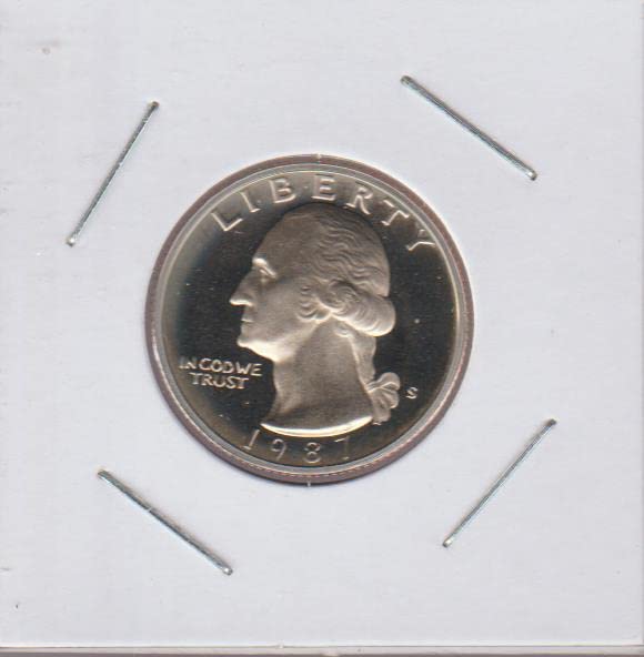 1987 година, Вашингтон (от 1932 г. до сега), една Четвърт от монетния двор на САЩ, Мента щата