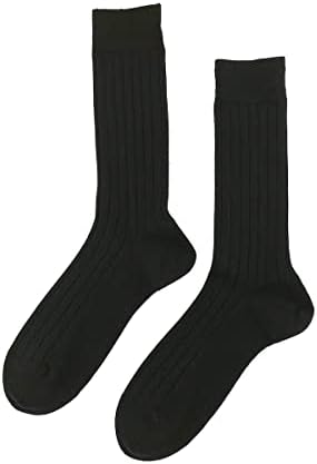 Мъжки чорапи iMongol от чист кашмир в рубчик, гладка носочки и петата ръчно изработени, топли и уютни чорапи (1 чифт)