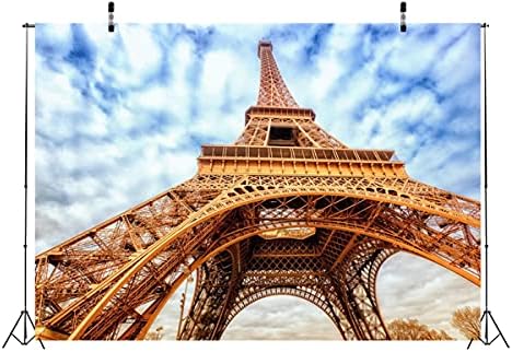 Loccor 15x8ft Плат Париж-Айфеловата Кула на Фона Емблематична Сграда Франция Снимка Фон Гоблен Париж Украса на Парти за Рожден Ден за Пътуване, Сватбен Плакат Децата на Възрастни Подпори за фото студио