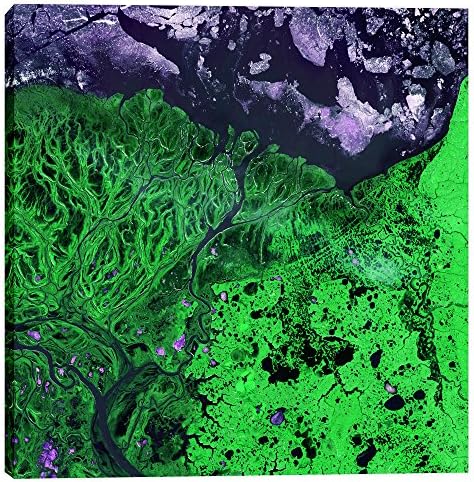 Епична Графити Земята Делтата на река Юкон Жикли Платно на Стенно Изкуство, 26 x26, зелен