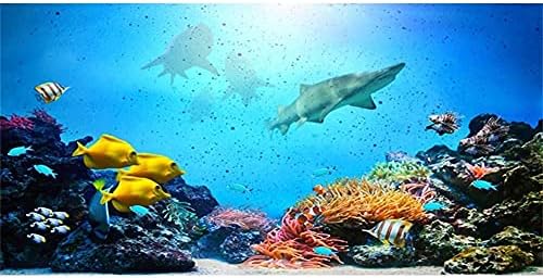 Невероятно 48x24 инча Аквариумный Фон Коралови Риби Тропически Риф, Подводен Свят Аквариумный Фон Винил