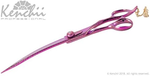 Ножици за грижа за розов пудел Kenchii (извити 8.0 инча)