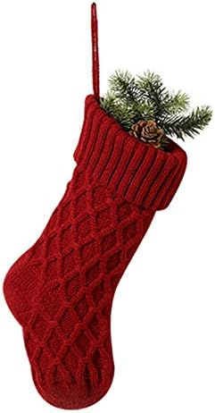 XINdream Вязаный Коледни Чорапи, 1БР 15-инчови Коледни Чорапи, Украса за Камината, Селски Подаръчен Пакет с Бонбони за Семейна Почивка
