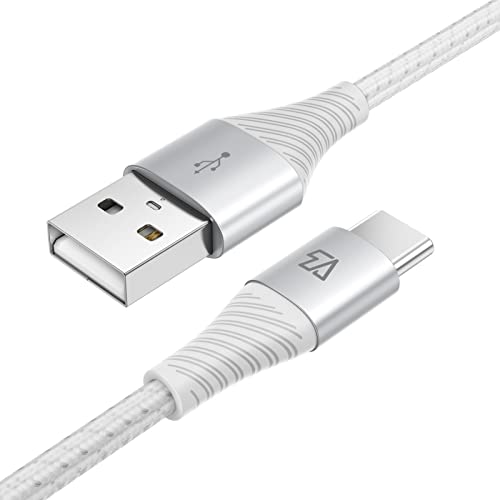 Кабел Teleadapt C USB кабел, Кабел за бързо зареждане на USB Type C [3A 6 фута], зареждане от USB-А до USB-C, Кабел за зареждане USB-C в памучна оплетке за MacBook (Pro), Galaxy S9 / S20 / S10 / S8 и на други зарядни