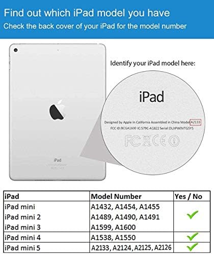 Калъф за iPad Mini 5, Калъф Mini 4, Калъф за iPad Mini 1/2/3, Защитен Кожен Калъф, Регулируема Поставка, Автоматично включване / Изключване на Smart-калъф за iPad Mini 5th / 4th поколение 7,9 инча, Червена линия, на
