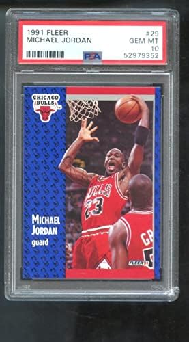 1991-92 Fleer 29 Баскетболно карта на Майкъл Джордан PSA 10 категория NBA Chicago Bulls - Баскетболни карта, без подпис