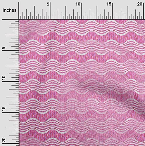 oneOone вискозный трикотаж розова кърпа на ивици, както и вълнообразна за капитониране на плат, плат за дрехи със собствените си ръце, кърпа с принтом ширина 60 см