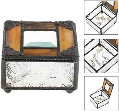 Ретро Прозрачна Стъклена Кутия За Съхранение На Бижута В Памет На Кутии За Украшения Домашна Ковчег За Бижута