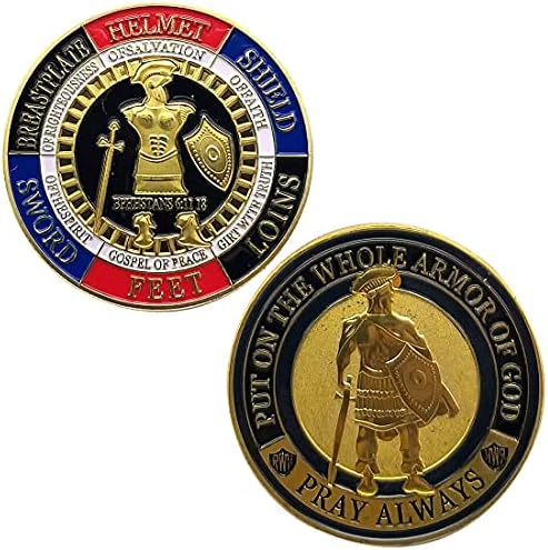 GARASANI 2 опаковки Монета Бронята на Бог, Възпоменателна Монета, Позлатените Украса за дома, офиса, Коллекционный Комплект Кръгъл калъф, 0,3 мм (Златна монета Бронята на Бог)