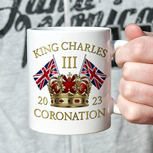 Чаша VICERO King Charles III 2023, Чаши за Кафе, за Празнуване на Управителния съвет, един Незабравим Подарък на Коронацию крал от Негово Величество 6 май 2023 (Стил 2)