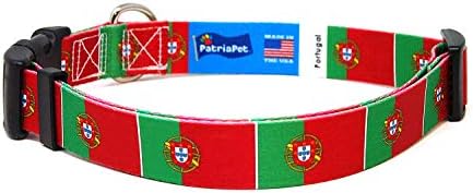 Нашийник за кучета Португалия | Флаг на Португалия | Быстросъемная обтегач | Произведено в Ню Джърси, САЩ | за средни кучета | Ширина 3/4 инча