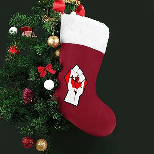 Вдигнат Юмрук Канадски Флаг Персонализирани Коледен Отглеждане На Домашна Коледна Елха Висящи Украса За Камината
