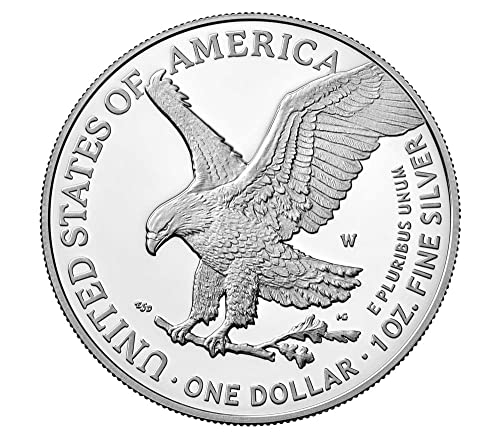 Монета 2023 W American Silver Eagle с тегло 1 унция в OGP с доказателство за долар CoA Монетния двор на САЩ
