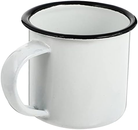 Эмалированная Чаша DOITOOL Camping Mug - 8,5 унции, Малки Реколта Чаши за Кафе - Атрактивни Цветни Туристически Чаши за Кафе, Пътна Кафеена чаша за битови нужди / офис / купоните (Бяла)