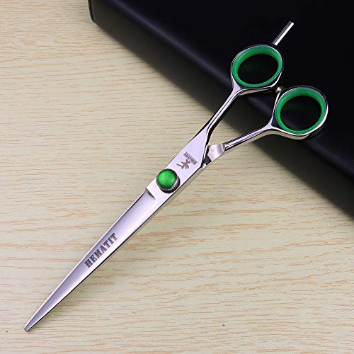Гематитовые директни ножица със зелена винтова дръжка, Фризьорски ножици за дясната ръка, домакински ножици, инструменти, необходими за прически, Япония 440C, ножици