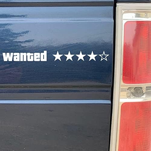 Стикер върху бронята на GTA Wanted Level 4 Stars Decal - Vinyl стикер-бомба, за кола, камион, компютър, навсякъде, Където искате! Винил за външна употреба премиум-клас на 6 години (черен, 2)