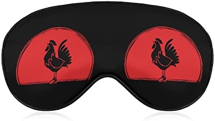 Маска за Сън Cock Rooster Sunset Мека Превръзка На Очите Портативна Маска за Очи с Регулируема Каишка за Мъже И Жени