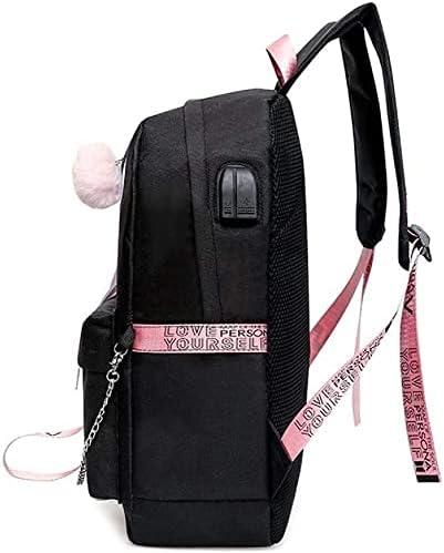 Alikpop USB Раница Jimin Suga Джин Taehyung V Jungkook Корейски Случайни Раница, Чанта за лаптоп, Чанта за Колеж, Чанта за Книги, Училищна чанта С Чанта за Моливи (A)