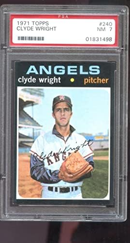 1971 Бейзболна картичка Topps 240 Clyde Wright California Angels NM PSA 7 Graded - Бейзболни картички с надпис Slabbed