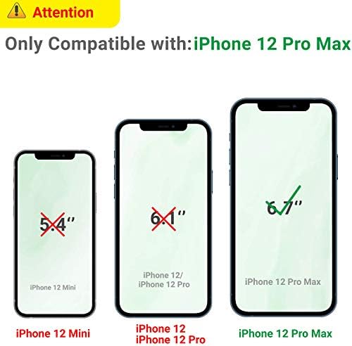 UNKNOK е Съвместим с калъф iPhone 12 Pro Max 5G, 6,7-Инчов Чанта-портфейл с притежателите на карти, Тънък Калъф от Изкуствена кожа Премиум-клас с Двойна Магнитна закопчалка, Защитен Панти калъф за iPhone 12 Pro Max