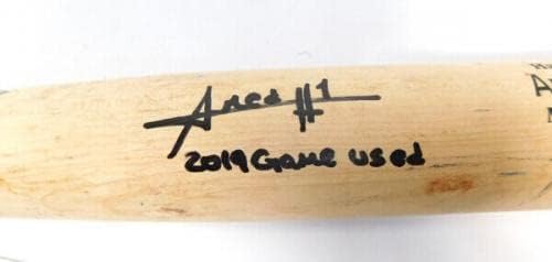Играта Амеда Росарио Ню Йорк Метс 2019 г. - Използва Счупена Прилеп, с подпис и Надпис w / COA - MLB Bats с автограф