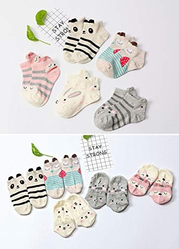 Hellomamma/ Памучни Чорапи за екипажа за малки момичета, на Новост, Меки Забавни Модни Ежедневни Чорапи Дишащи за деца, 5 Двойки