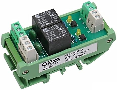 GEYA ФГ-T73 2-канален модул, Din-5 рейк В 12 В 24 В AC230V Релеен интерфейс за Управление на АД 1 бр. Размер: ФГ-T732-230VAC)