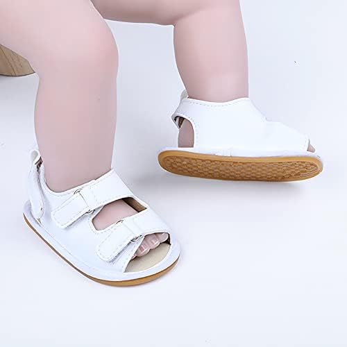 Детски Летни обувки за ходене, Сандали за момичета, Обувки за малки момчета, Меки Пухкави Детски обувки (Бяла, 9 до 18 месеца)