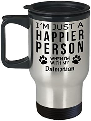 Кафеена Чаша За Любителите на кучета В Пътуване - Щастлив Човек С Далматином -Подаръци За спасението на Собствениците на Домашни Любимци