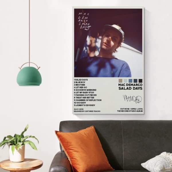 Музикален плакат VMSM Mac DeMarco - 2014 Salad Days Плакат с Капак албум Декоративна Живопис на Платното за монтаж на стена Арт Плакати За Хола Картина за Спални 12x18 инча (30x45 см)