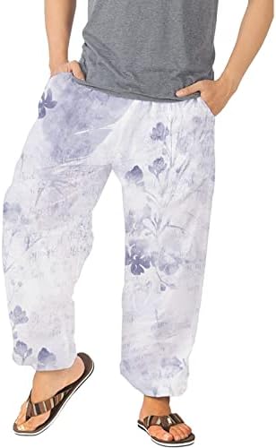 MIASHUI Foam House Мъжки Ежедневни Панталони Универсални С Всички Щампи, Свободни Панталони в Голям Размер, Модерен Плажни Панталони С джобове Джинсового Намаляване на