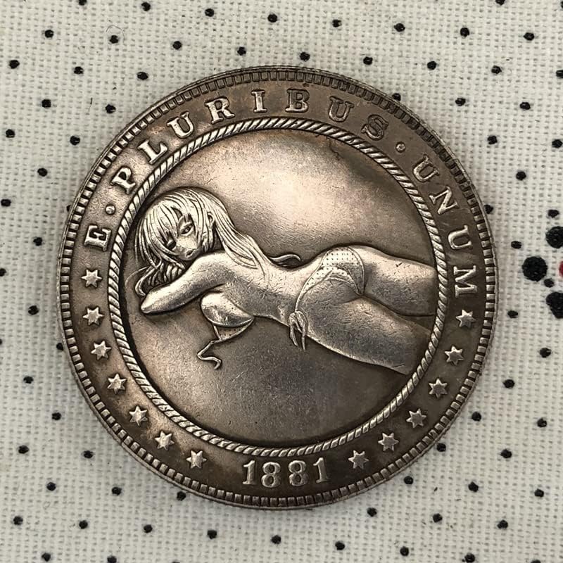 QINGFENG 38 ММ Антични Сребро Доларова Монета Американски Морган Скитник Монета 1881CC Занаят 121