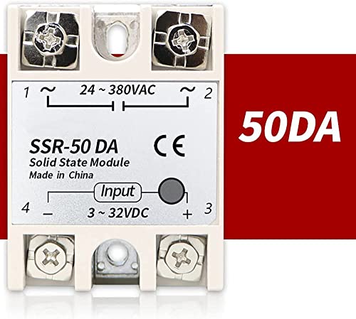 Artshu Еднофазно твердотельное реле SSR Реле SSR-50DA-H 50DA 25DA 40DA 10DA H реле за постоянен ток в променлив твърди регулатор на съпротива (за 1бр 25DA)
