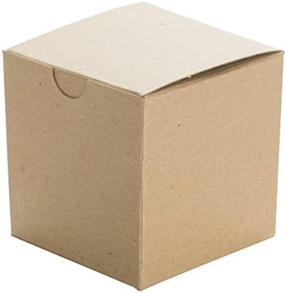 Първокласна Дребно Опаковане на Подарък Кутия от крафт-хартия в Тънка Ивица размер на 10 грама, 3 x 3 x 3