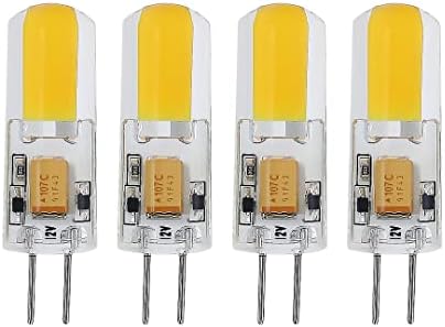 Светодиодна крушка G4 1,5 W, 180 лумена, AC/DC12V, Мек Бяло 6000 К, С регулируема яркост, 10-30 Вата, Подмяна на халогенна лампа JC G4 Bi Pin, 4 бр.