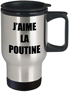 Пътна Чаша J ' aime La Poutine, която Обичам На френски език, Забавна Подарък Тениска Унисекс С Кляпом