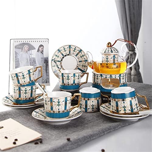 XWOZYDR Европейския Керамични Цветя Чай Следобеден Чай С Топъл Цветен Стъклен Чайник Цвете Чаена Чаша Подарък Кутия
