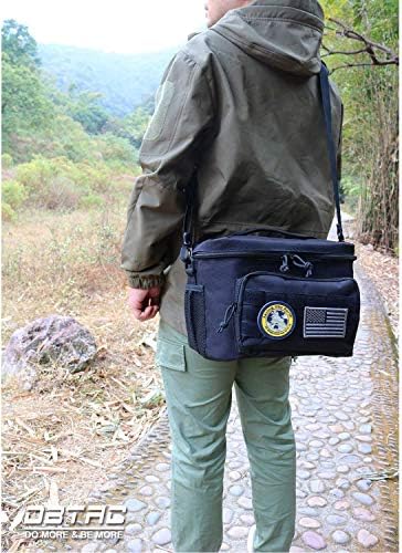 Чанта серия DBTAC Soft Pistol Case XS (черен камуфлаж) + Тактически чанта за обяд (черно), Издръжлив Материал, регулируема презрамка, мултифункционален дизайн