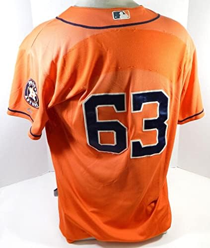 2013-19 Хюстън Астрос 63 Използвана в играта Оранжева Риза, Табела с името на Изтрита 48 DP25532 - Използваните В играта тениски MLB