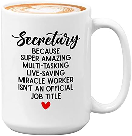 Кафеена чаша Bubble Hugs Secretary 15 грама Бял цвят - Секретар, защото Супер Многозадачност - Колега, Офис секретар, Училищен секретар На административен Асистент