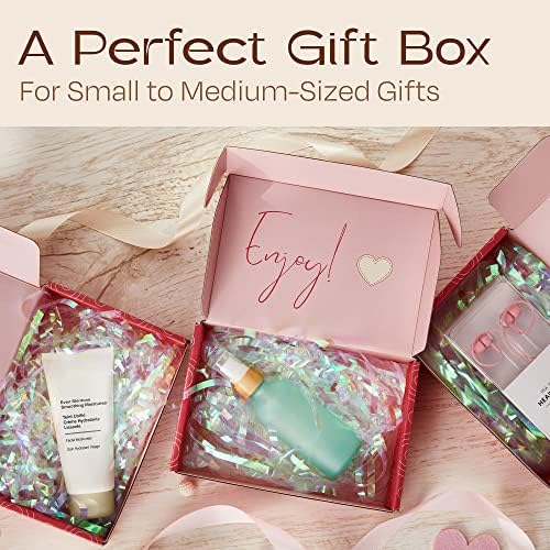 Подарък кутия LIBOXES 5x7x2 В комплект от 25 подарък кутии с капак за подарък или пощенски пратки - Малка доставка, подарък за парти или подарък кутии на едро - В комплект 25 стикери Благодаря, розови