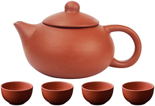 GANAZONO 1 Комплект за Чай Комплект Ръчно изработени Zisha Керамичен Чайник, Ръчна изработка, Определени Чаени Чаши от Лилава Глина, Порцелан Чайник Кунг-фу за Приготвяне