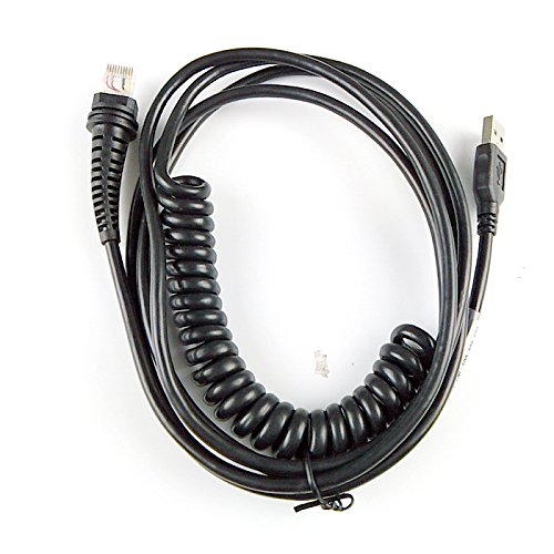 Навити USB кабел за баркод скенер HHP 1200 Г 1202 Г 1250 Г 1250GAP 1300 Г 1400 G 1500 Г 1900GHD 1900GSR 1902GH USB Type A 3mtr/10 фута Навити (2 опаковки)